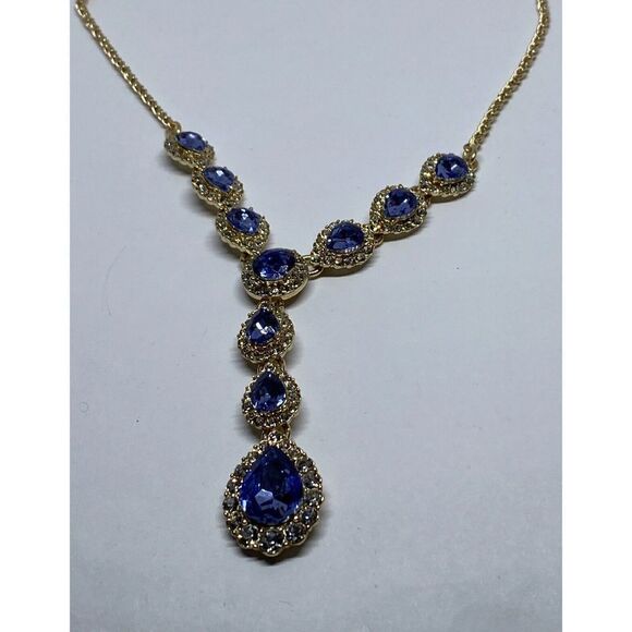 Charter Club Crystal & Stone Lariat Necklace, 17" + 2" extender MSRP $39 CP816 - Picture 4 of 4